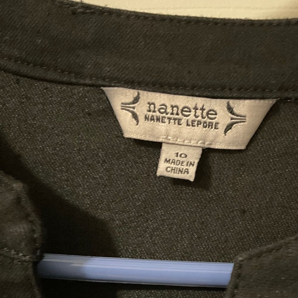 Nanette Lepore Sleeveless Denim Button Down Mini Dress Black Size 10 - Picture 7 of 10